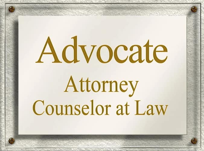 Door Sign Nameplate Attorney